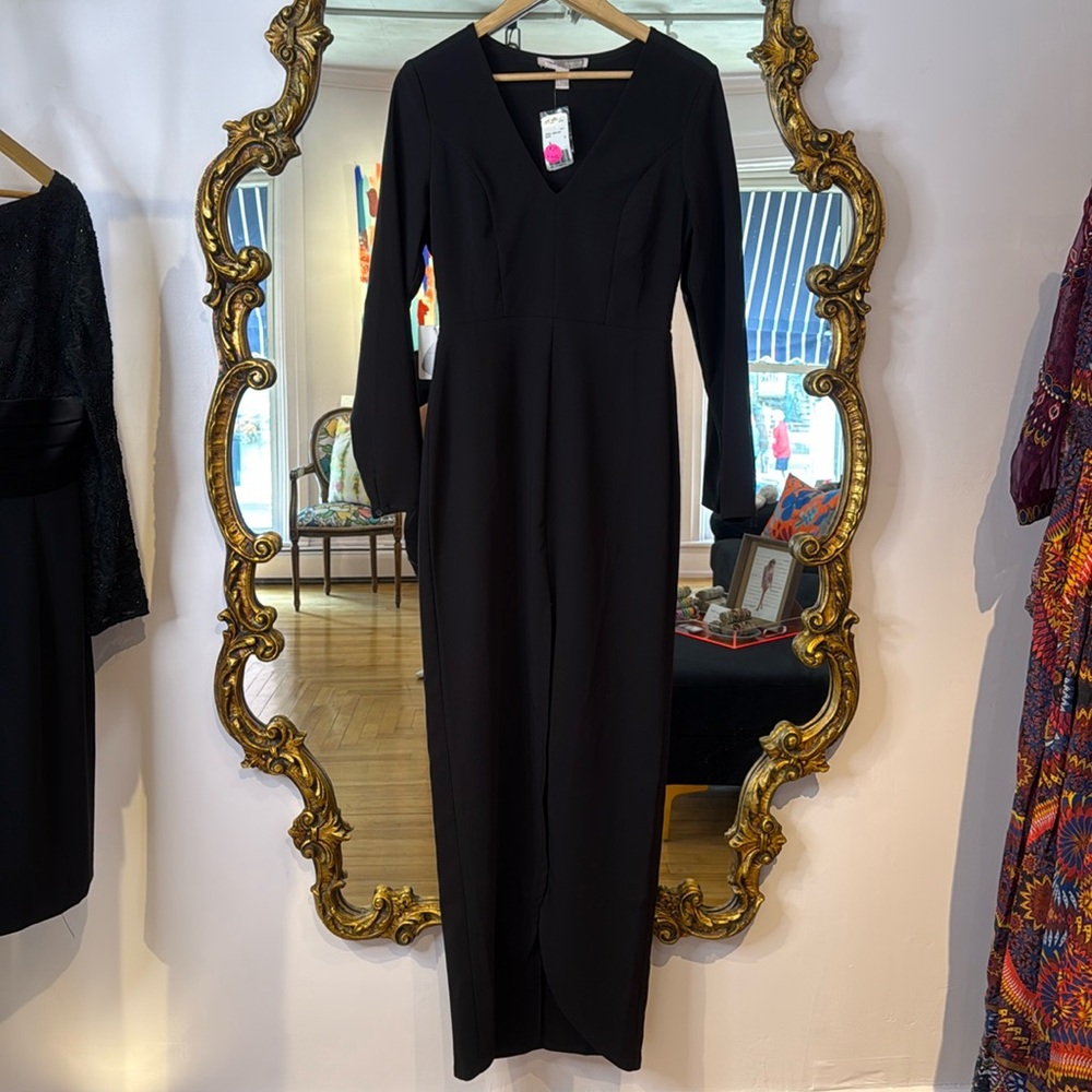 Forever 21 Long Black Dress W Center Slit